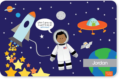 Spark & Spark Laminated Placemats - Fly To The Moon (African-American Boy) Spark & Spark Laminated Placemats - Fly To The Moon (African-American Boy)