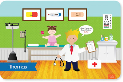 Spark & Spark Laminated Placemats - Doctor's Visit (Blonde Boy) Spark & Spark Laminated Placemats - Doctor's Visit (Blonde Boy)
