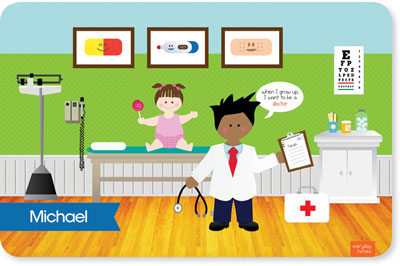 Spark & Spark Laminated Placemats - Doctor's Visit (African-American Boy) Spark & Spark Laminated Placemats - Doctor's Visit (African-American Boy)