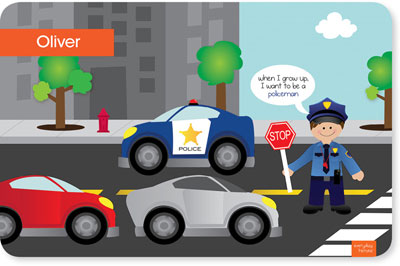 Spark & Spark Laminated Placemats - Police On Duty (Brunette Boy)