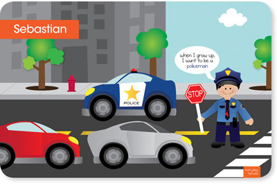 Spark & Spark Laminated Placemats - Police On Duty (Black Hair Boy)