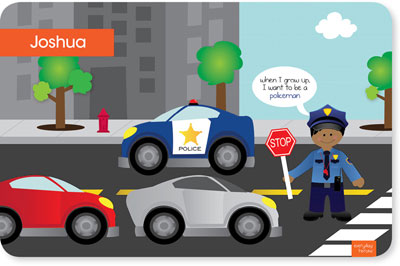 Spark & Spark Laminated Placemats - Police On Duty (African-American Boy)