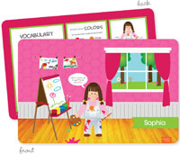 Spark & Spark Laminated Placemats - Artist At Work (Brunette Girl)