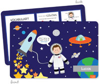 Spark & Spark Laminated Placemats - Fly To The Moon (Brunette Boy)