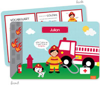 Spark & Spark Laminated Placemats - Call A Firefighter (Black Hair Boy)