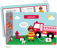 Spark & Spark Laminated Placemats - Call A Firefighter (African-American Boy)