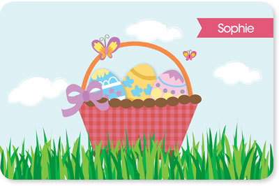 Spark & Spark Laminated Placemats - A Cute Pink Easter Basket