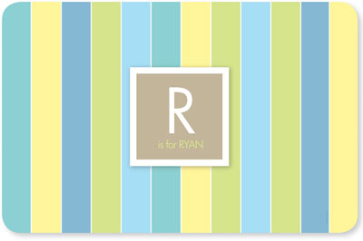 Spark & Spark Laminated Placemats - Blue Pastels Initials