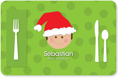 Spark & Spark Laminated Placemats - Santa's Hat (Boy)