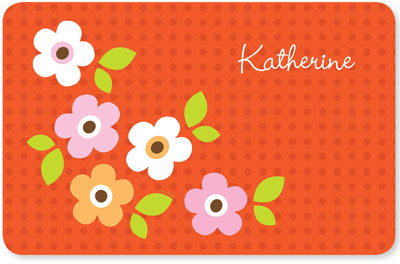 Spark & Spark Laminated Placemats - Preppy Flowers (Orange)