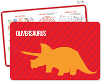 Spark & Spark Laminated Placemats - Dino And Me (Red)