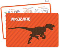Spark & Spark Laminated Placemats - Dino And Me (Orange)