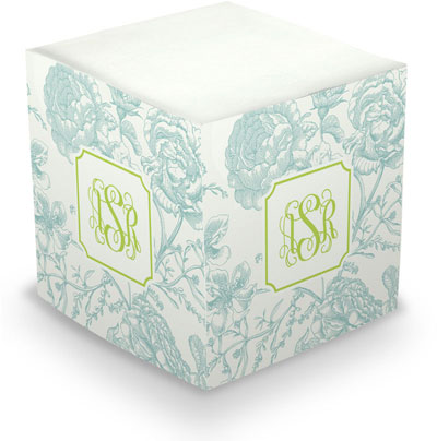 Create-Your-Own Sticky Memo Cubes by Boatman Geller (Floral Toile)