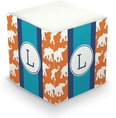 Sticky Memo Cubes by Boatman Geller - Elephants Ribbon In Orange (675 Self-Stick Notes)