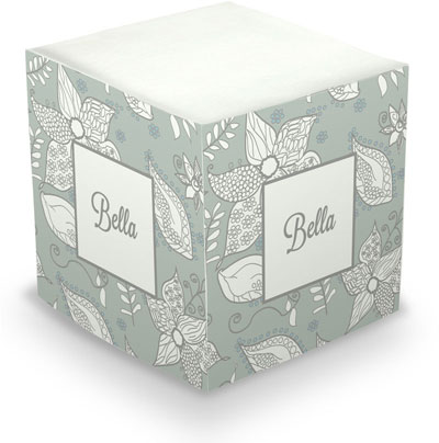 Sticky Memo Cubes by Chatsworth - Vintage Flowers Grey (675 Self-Stick Notes) Sticky Memo Cubes by Chatsworth - Vintage Flowers Grey (675 Self-Stick Notes)