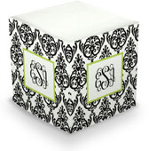 Sticky Memo Cubes by Boatman Geller - Madison Damask White & Black (675 Self-Stick Notes)