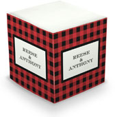 Prentiss Douthit Sticky Memo Cube - Black & Red Plaid (675 Self-Stick Notes)