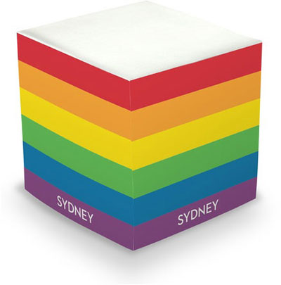 Sticky Memo Cubes by Chatsworth - Rainbow Stripes (675 Self-Stick Notes) Sticky Memo Cubes by Chatsworth - Rainbow Stripes (675 Self-Stick Notes)