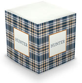 Sticky Memo Cubes by Chatsworth - Navy Plaid (675 Self-Stick Notes)