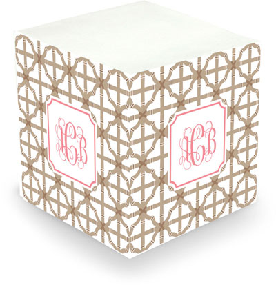 Sticky Memo Cubes by The Boatman Group - Bamboo Lattice (675 Self-Stick Notes)