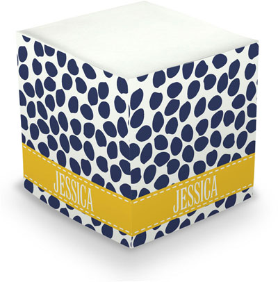 Sticky Memo Cubes by The Boatman Group - Organic Dots in Navy (675 Self-Stick Notes)