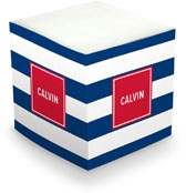 Sticky Memo Cubes by The Boatman Group - Awning Stripe Navy (675 Self-Stick Notes)