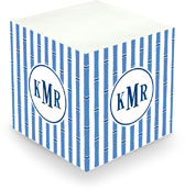 Sticky Memo Cubes by The Boatman Group - Bamboo Stripe Blue (675 Self-Stick Notes)