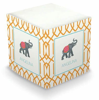 Create-Your-Own Sticky Memo Cubes by Boatman Geller (Trellis Reverse with Icon)