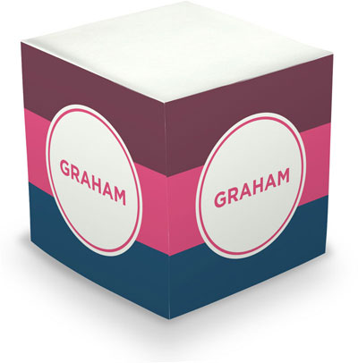 Great Gifts by Chatsworth - Decorative Memo Cubes/Sticky Notes (Stripe Plum Hot Pink & Liberty)