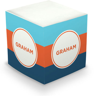 Great Gifts by Chatsworth - Decorative Memo Cubes/Sticky Notes (Stripe Cyan Orange & Liberty)