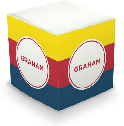 Great Gifts by Chatsworth - Decorative Memo Cubes/Sticky Notes (Stripe Yellow Red & Liberty)