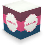 Great Gifts by Chatsworth - Decorative Memo Cubes/Sticky Notes (Stripe Plum Hot Pink & Liberty)