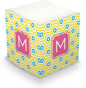 Dabney Lee Personalized Sticky Note Cubes - Happy Hexagon