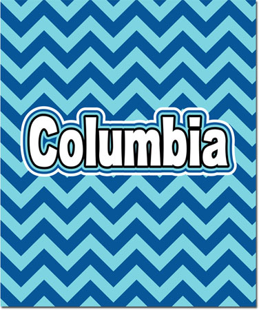 Plush College Blankets - Columbia
