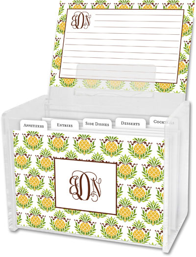 Boatman Geller Recipe Boxes with Cards - Pineapple Repeat