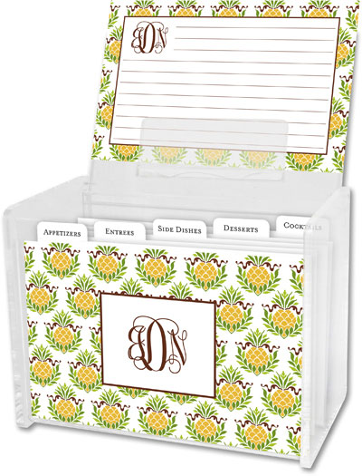 Boatman Geller Recipe Boxes with Cards - Pineapple Repeat Boatman Geller Recipe Boxes with Cards - Pineapple Repeat