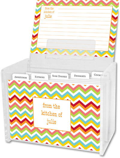 Boatman Geller Recipe Boxes with Cards - Chevron Bright