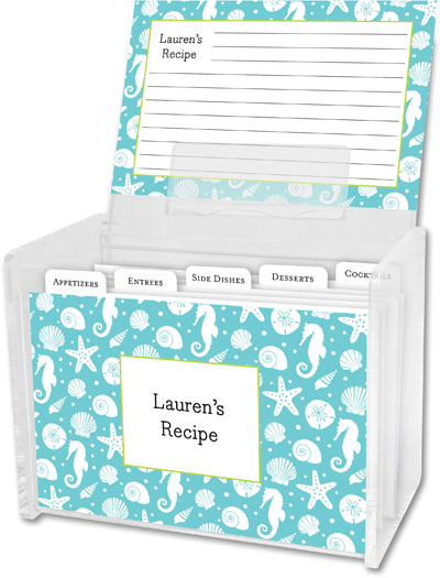 Boatman Geller Recipe Boxes with Cards - Jetties Teal
