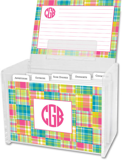 Boatman Geller Recipe Boxes with Cards - Madras Patch Bright