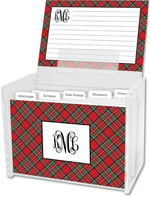 Boatman Geller Recipe Boxes with Cards - Plaid Red
