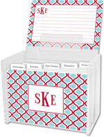 Boatman Geller Recipe Boxes with Cards - Kate Red & Teal