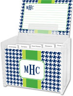 Boatman Geller Recipe Boxes with Cards - Alex Houndstooth Navy