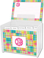 Boatman Geller Recipe Boxes with Cards - Madras Patch Bright