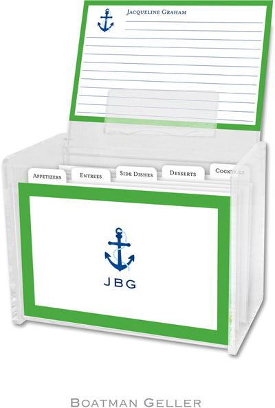 Boatman Geller - Create-Your-Own Personalized Recipe Card Boxes with Cards (Icon with Border)