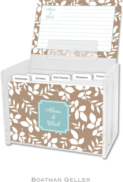 Boatman Geller - Create-Your-Own Personalized Recipe Card Boxes with Cards (Silo Leaves)