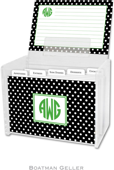 Boatman Geller - Create-Your-Own Personalized Recipe Card Boxes with Cards (Polka Dot)
