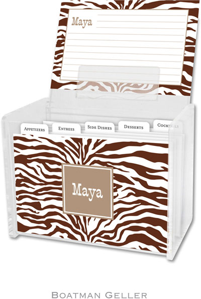 Boatman Geller - Create-Your-Own Personalized Recipe Card Boxes with Cards (Zebra) Boatman Geller - Create-Your-Own Personalized Recipe Card Boxes with Cards (Zebra)