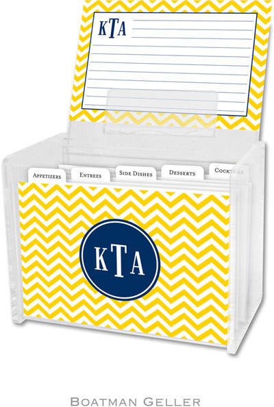 Boatman Geller - Create-Your-Own Personalized Recipe Card Boxes with Cards (Chevron)