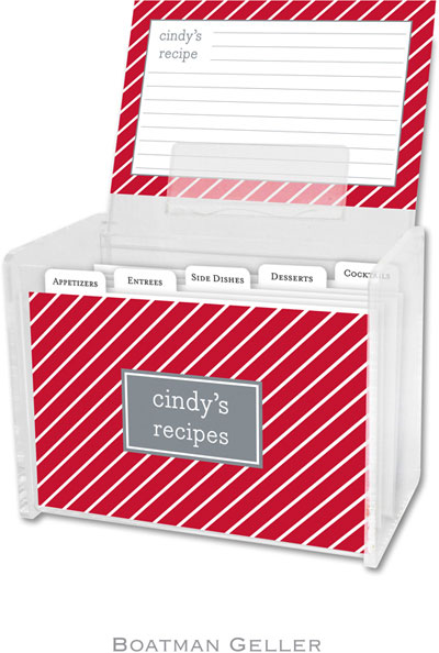 Boatman Geller - Create-Your-Own Personalized Recipe Card Boxes with Cards (Kent Stripe)