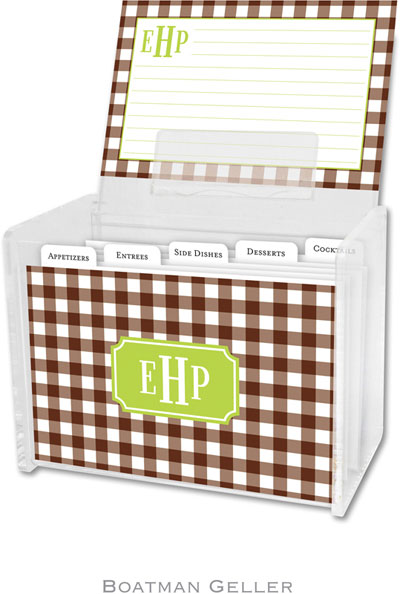 Boatman Geller - Create-Your-Own Personalized Recipe Card Boxes with Cards (Classic Check)